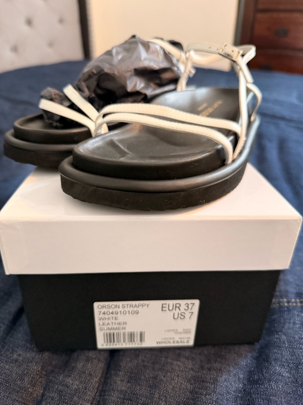 Kurt Geiger White Strappy Leather Sandals